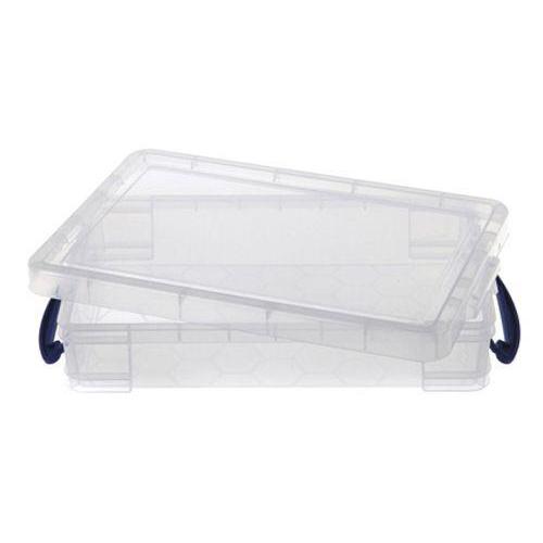 Really Useful Storage Box Plastic Lightweight Robust Stackable 4 Litre W255xD395xH88mm Clear Ref 4C