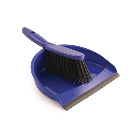 Dustpan and Brush Set Soft Bristles Blue [SET]