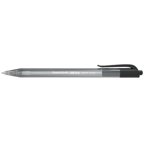 Paper Mate Inkjoy 100 Retractable Ballpoint Pen Medium 1.0mm Tip 0.7mm Line Black Ref S0957030 [Pack 20]