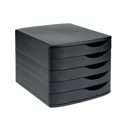 5 Star Elite Desktop Drawer Set 5 Drawers A4 & Documents up to 260x350mm Black/Black  108391