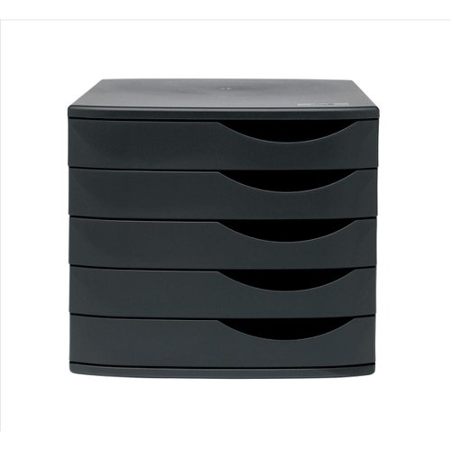 5 Star Elite Desktop Drawer Set 5 Drawers A4 & Documents up to 260x350mm Black/Black  108391