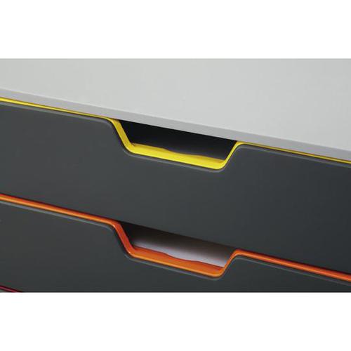 Durable Varicolor Plastic Desktop Drawer Set Stackable 5 Drawers A4 Ref 760527 Durable (UK) Ltd