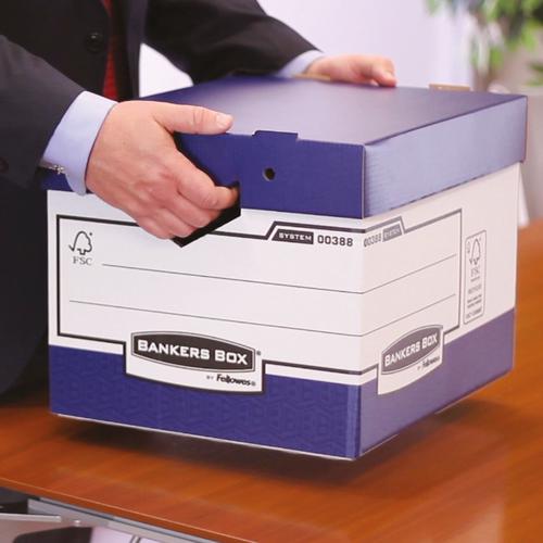 Office Archive Storage Bankers Box FastFold Blue/White FSC X Strong Medium 38801 Pk10 4051653 Buy online at Office 5Star or contact us Tel 01594 810081 for assistance