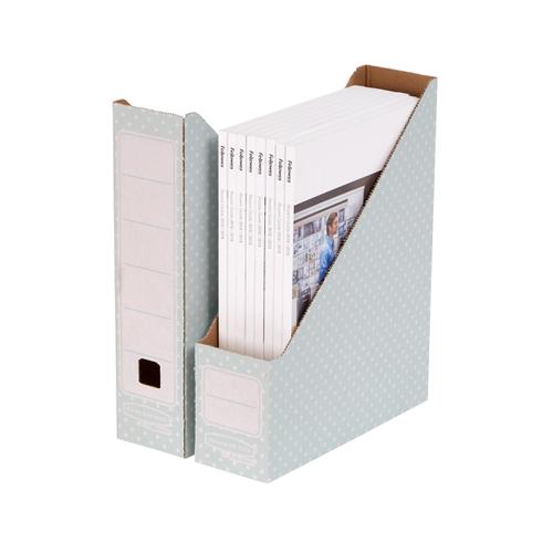 Bankers Box by Fellowes Magazine File Recycled FSC A4 Green/White Ref 4481501 [Pack 10]