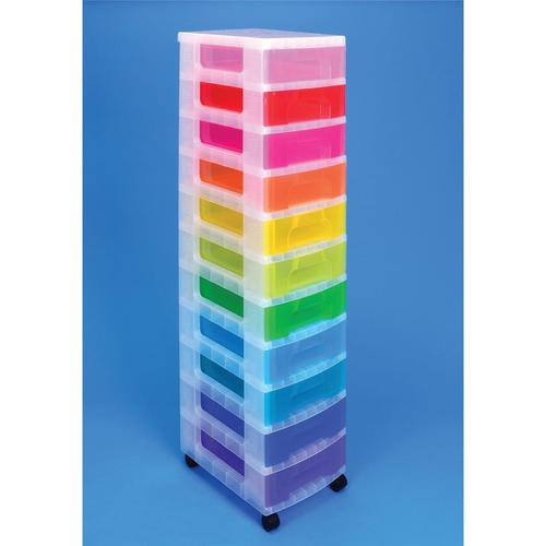 Really Useful Storage Tower Polypropylene 11x7L Drawers Clear/Assorted Ref 11x7CLASS 4052015 Buy online at Office 5Star or contact us Tel 01594 810081 for assistance