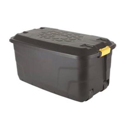 Strata Storage Trunk with Lid and Wheels 145 Litres W960xD560xH460 Black Ref HW440