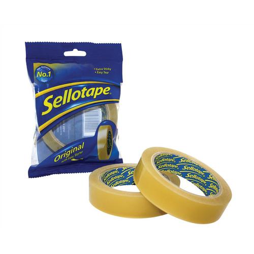 Sellotape Original Golden Tape Roll Non-static Easy-tear 24mmx66m Ref 1443306 [Pack 6]