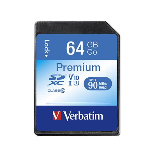 Verbatim SDHC Media Memory Card SD 2.0 FAT32 Class 10 Read 10MB/s Write 10MB/s 64GB Ref 44024 Verbatim