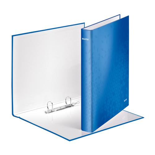 Leitz FSC WOW Ring Binder 2 D-Ring 25mm Size A4 Blue Ref 42410036 [Pack 10] Esselte