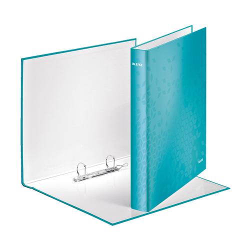 Leitz FSC WOW Ring Binder 2 D-Ring 25mm Size A4 Ice Blue Ref 42410051 [Pack 10]