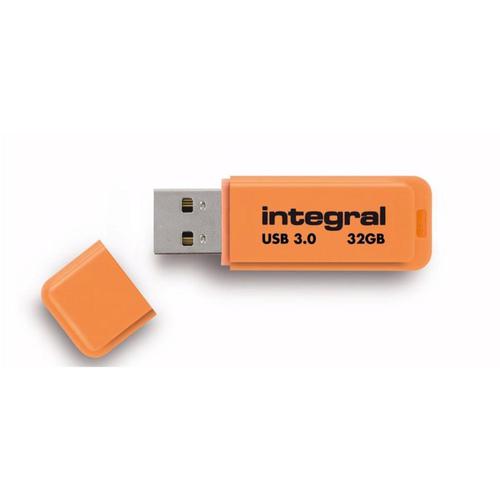 Integral Neon Flash Drive USB 3.0 Orange 32GB Ref INFD32GBNEONOR3.0  113773