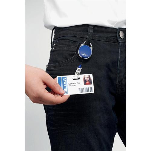 Durable Badge Reel for Punched Clip Holes 800mm Dark Blue Ref 8324/07 [Pack 10]  4011818