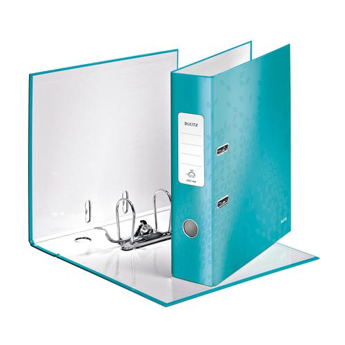 Leitz WOW Lever Arch File 80mm Spine for 600shts A4 Ice Blue Ref 10050051 [Pack 10] ACCO Brands