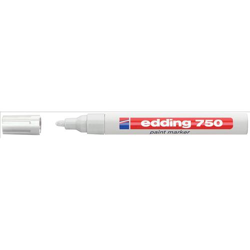 Edding 750 Paint Marker Bullet Tip 2-4mm Line White Ref 4-750049 [Pack 10] 844020 Buy online at Office 5Star or contact us Tel 01594 810081 for assistance