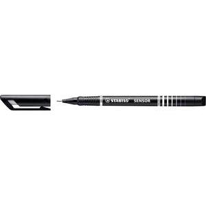 Stabilo Sensor 189 Fineliner Pen Water-based Ink 0.8 Tip 0.3mm Line Black Ref 189/46 [Pack 10] Stabilo