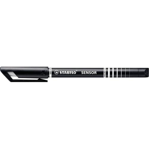 Stabilo Sensor 189 Fineliner Pen Water-based Ink 0.8 Tip 0.3mm Line Black Ref 189/46 [Pack 10] Stabilo
