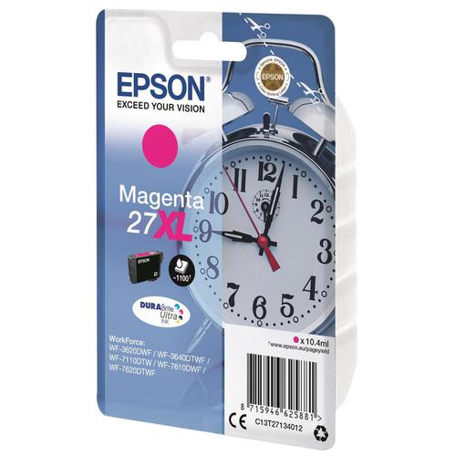Epson 27XL Inkjet Cartridge Alarm Clock High Yield Page Life 1100pp 10.4ml Magenta Ref C13T27134012 4070594 Buy online at Office 5Star or contact us Tel 01594 810081 for assistance