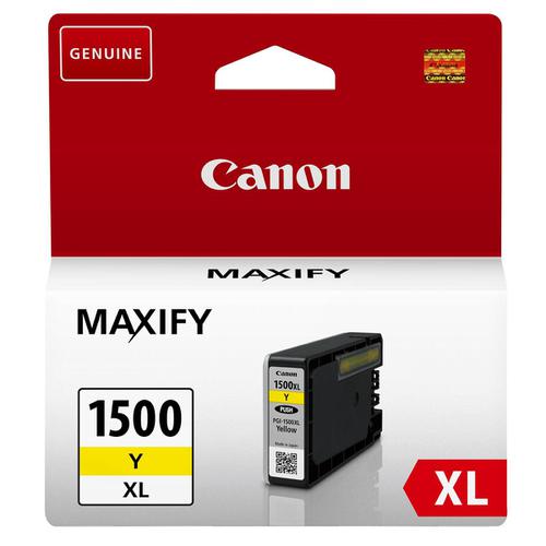 Canon PGI-1500XLC Inkjet Cartridge High Yield 12ml Page Life 935pp Yellow Ref 9195B001AA
