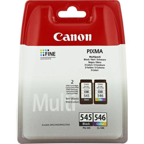 Canon PG545 & CL546 Inkjet Page Life 180pp 8ml Black&Colour Ref 8287B005 [Pack 2]