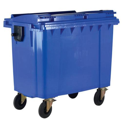 Four Wheeled Bin UV Stabilised Polyethylene 1100 Litres 67kg 1400x1200x1450mm Blue
