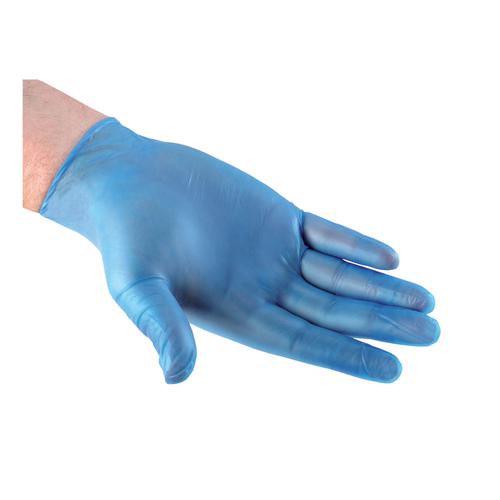 Disposable Gloves Vinyl Powder Free Medium Blue [Pack 100]