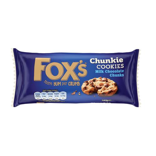 Foxs Biscuits Milk Chocolate Chunk Cookies 180g Ref A07887
