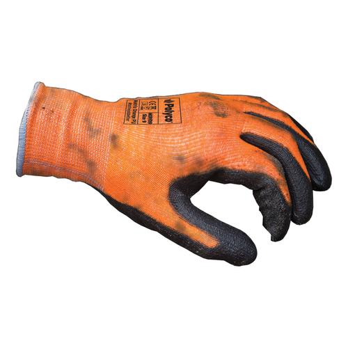 Polyco Safety Gloves Heavy-duty Level 3 PU Coated Size 9 Orange/Black [Pair] Ref MOP/09