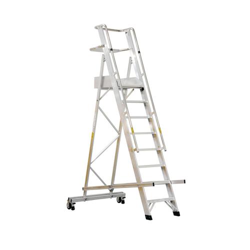 Warehouse Ladder Mobile Folding 10 Tread Aluminium