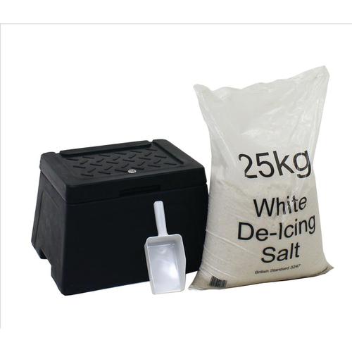 Mini Grit Bin Lockable with Scoop and 25kg Salt Bag