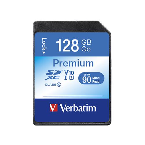Verbatim SDHC Media Memory Card SD 2.0 FAT32 Class 10 Read 10MB/s Write 10MB/s 128GB Ref 44025 Verbatim