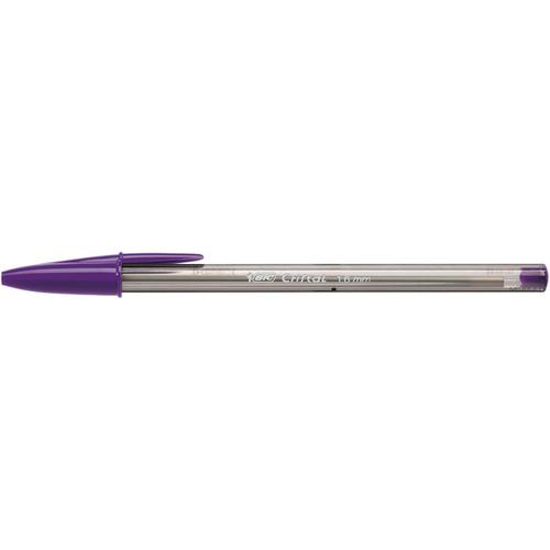 Bic Cristal Fun Ball Pen Large 1.6mm Tip 0.42mm Line Purple Ref 929055 [Pack 20] Bic