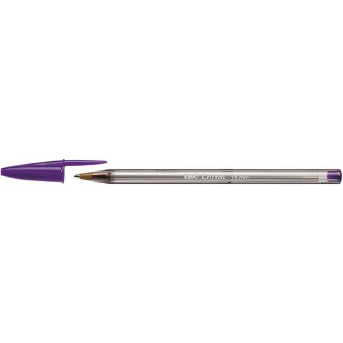Bic Cristal Fun Ball Pen Large 1.6mm Tip 0.42mm Line Purple Ref 929055 [Pack 20]