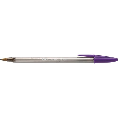 Bic Cristal Fun Ball Pen Large 1.6mm Tip 0.42mm Line Purple Ref 929055 [Pack 20]