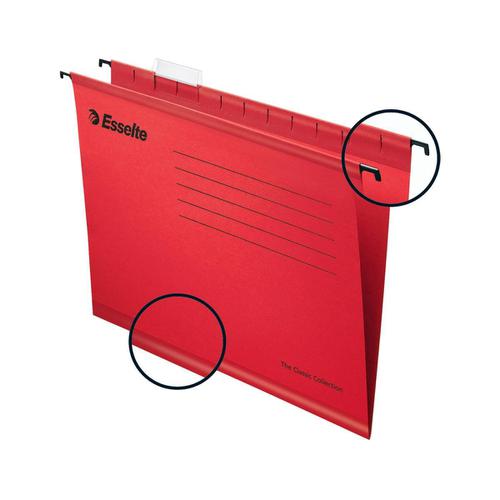 Esselte Pendaflex Plus Suspension File Manilla Cap 15mm V-base 210gsm FC Red Ref 90336 [Pack 25] 321603 Buy online at Office 5Star or contact us Tel 01594 810081 for assistance