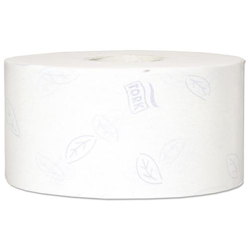 Tork Premium Mini Jumbo Toilet Roll 2-ply Embossed 94x200mm 850 Sheets White Ref 110254 [Pack 12]
