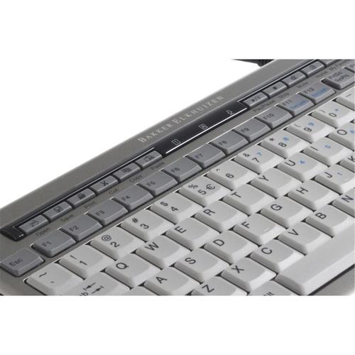 Bakker Elkhuizen S-board 840 Keyboard Ergonomic Compact USB Hub Silver Ref BNES840DUK  4018767