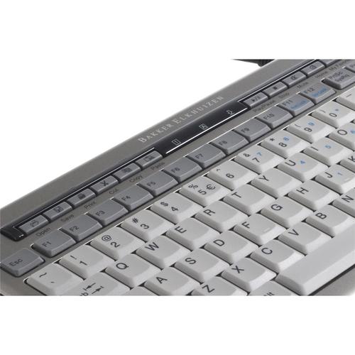 Bakker Elkhuizen S-board 840 Keyboard Ergonomic Compact USB Hub Silver Ref BNES840DUK BakkerElkhuizen