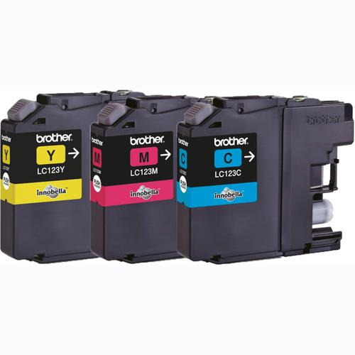 Brother Inkjet Cartridge Rainbow Pack Page Life 600pp Cyan/Magenta/Yellow Ref LC123RBWBP [Pack 3] Brother