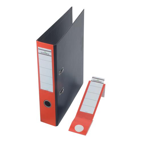 DURABLE ORDOFIX Spine Labels 390x60mm Self-adhesive PVC for Lever Arch File Red for sale online