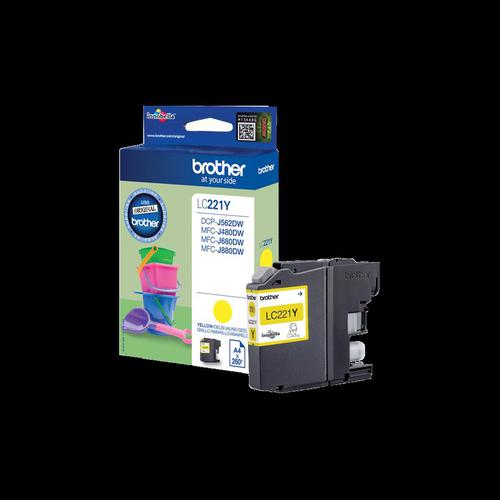 Brother LC221Y Inkjet Cartridge Page Life 260pp Yellow Ref LC221Y Brother
