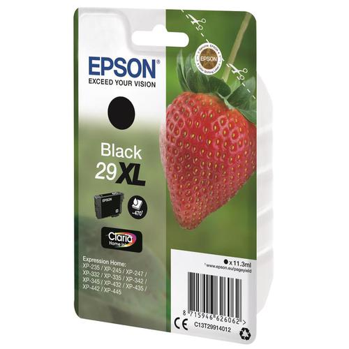 Epson 29XL InkJet Cartridge Strawberry High Yield Page Life 470pp 11.3ml Black Ref C13T29914012 Epson