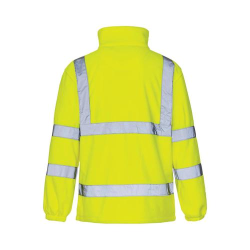 High Visibility Fleece Jacket Poly With Zip Fastening Large Yellow 