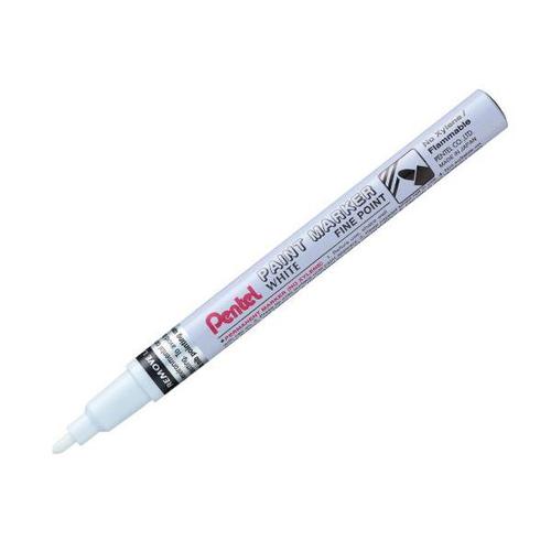 Pentel Permanent Paint Marker Bullet Tip Fine 1.8mm Line White Ref MSP10-W [Pack 12]