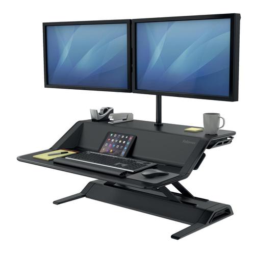Fellowes Lotus Sit-Stand Workstation Lift Technology Black Ref 7901 138187 Buy online at Office 5Star or contact us Tel 01594 810081 for assistance