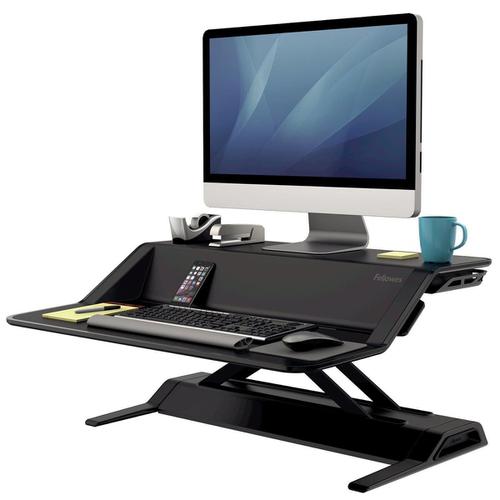 Fellowes Lotus Sit-Stand Workstation Lift Technology Black Ref 7901 Fellowes