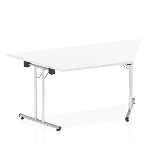 Sonix Trapezoidal Chrome Leg Folding Meeting Table 1600x800mm White Ref I000711