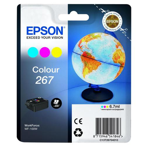 Epson T267 Inkjet Cartridge Globe Page Life 200pp 6.7ml Tri-Colour C13T26704010