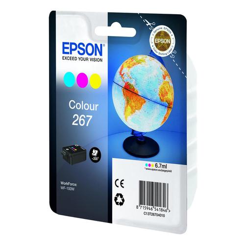 Epson T267 Inkjet Cartridge Globe Page Life 200pp 6.7ml Tri-Colour C13T26704010 138710 Buy online at Office 5Star or contact us Tel 01594 810081 for assistance