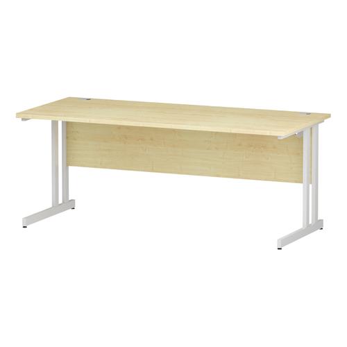 Trexus Rectangular Desk White Cantilever Leg 1800x800mm Maple Ref I002420