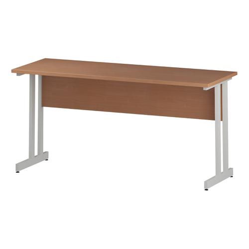 Trexus Rectangular Slim Desk White Cantilever Leg 1600x600mm Beech Ref I001686